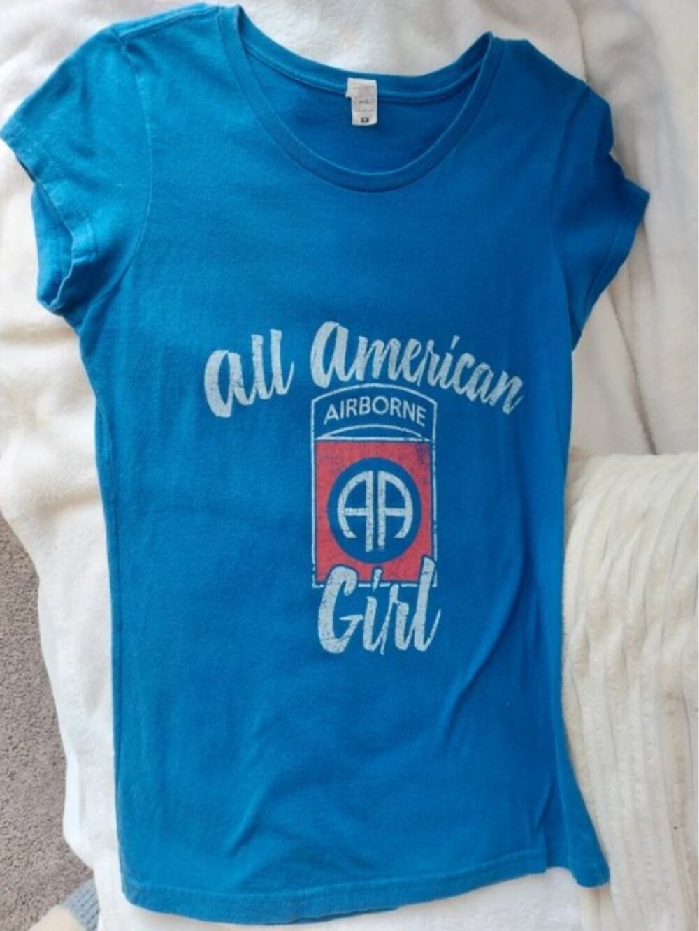 Unbranded All American Girl Graphic Tee Shirt Red White Blue M